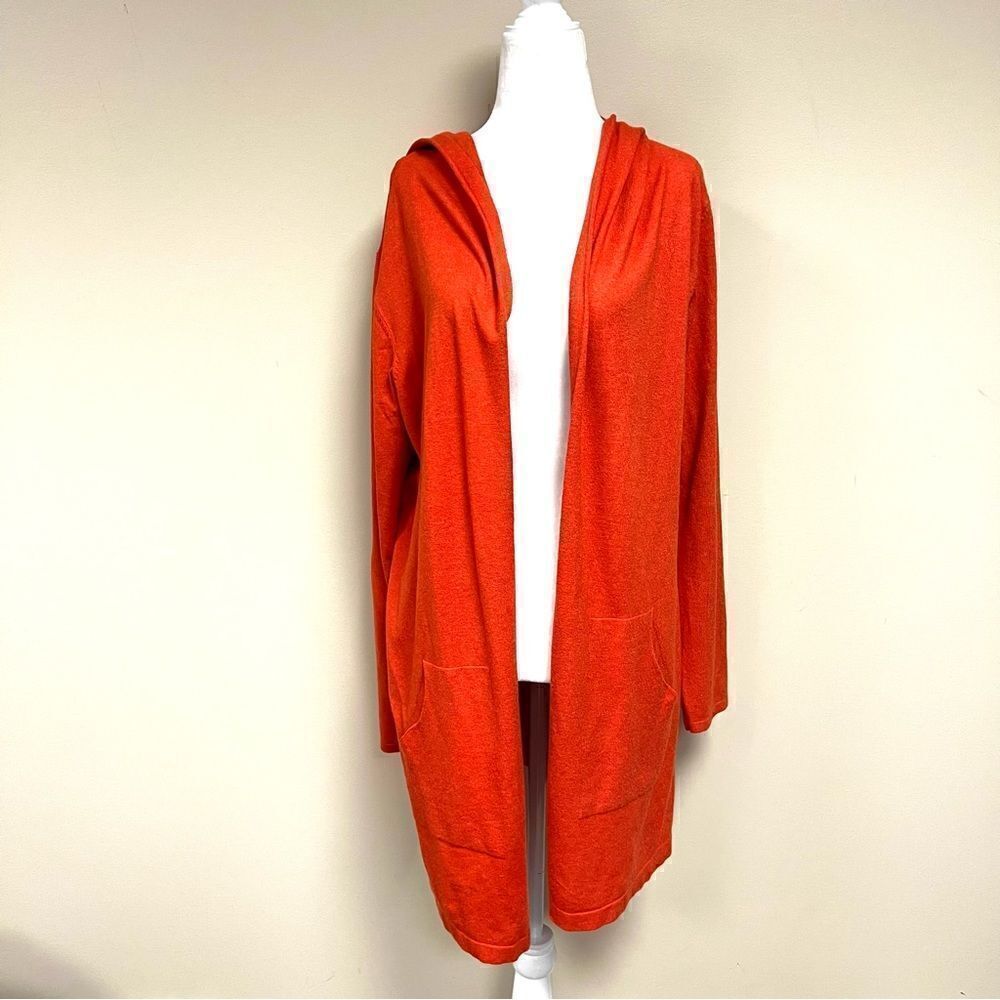 👠Cyrus bright orange duster with pockets and hood XL